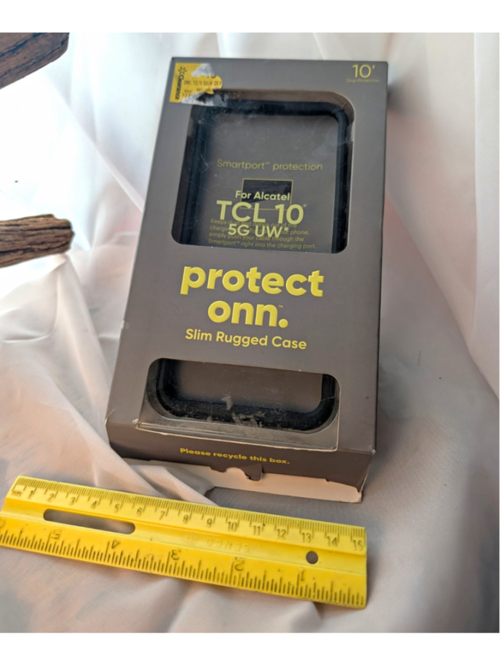 onn. Slim Rugged Case Alcatel TCL 10 5G UW Black 10FT Drop Protection Open Box